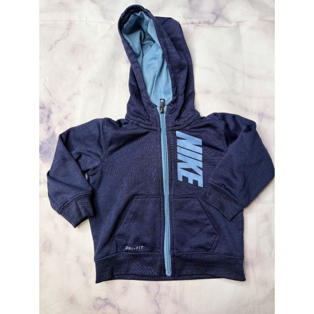 Nike Blue Zip Up Hooded Boys Jacket 12M